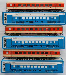 M Rklin 4034-4128 Marklin Ho 4034 4128 Set Of 3 Obb Austrian Cars - Nos Free Shipping