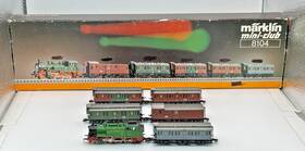 8104 M Rklin Marklin Mini-club German Z Scale Steam Locomotive/passenger Car Set B