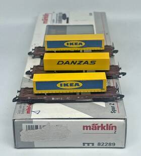 82289 M Rklin Z Scale Marklin 2 Ikea Freight Cars And 1 Danzas Car Org Box