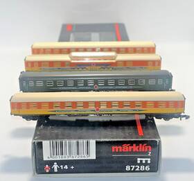 87286 M Rklin Z Scale Marklin Inch Apple Arrow Set Of 4 Passenger Cars Original Box Rare