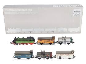2857 Marklin Ho Wurttemberg 125th Anniversary Steam Freight Train Set Ex/box