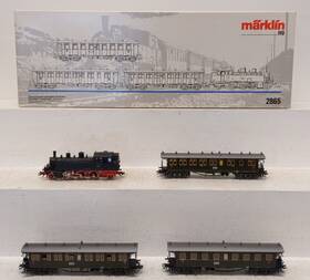 2865 Marklin Former German State Rr Ho Gauge Steam Passenger Train Set Ln/box