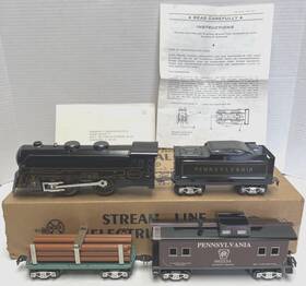 10271 Marx Electric Train Set Pennsylvania Steam Locomotive Freight Cars Ln Box