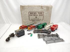 Marx 44874 Vintage Diesel Train Set Santa Fe Aa Units 2 Boxcar Caboose And Track