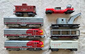 45866 Marx And Co. Santa Fe 1095 Aba Diesel Freight Train Set With Ob
