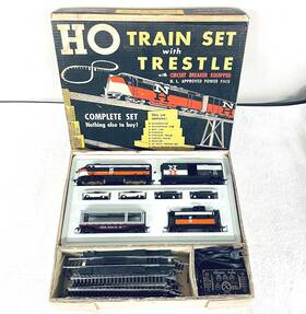 Marx #64475 Train Set Ho Scale F3 New Haven Auto Carrier Autos Trestles. Nice