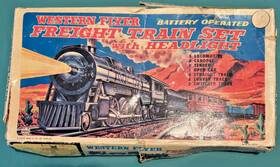 Marx J-9926 C4 Vtg 1966 Western Flyer Batt. Freight Train Set With Box No Power