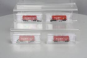 99300004 Micro-trains N Cb&q 33ft Twin Bay Hopper Runner Pack Set Of 4 Ln/box