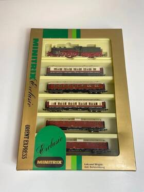 51-1027 Minitrix N Scale Exclusive No. 1017 Orient Express Steam Engine And 5 Car Set Lit