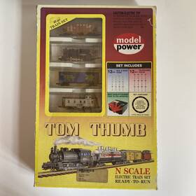 Model Power 037135011816 Tom Thumb N Scale Electric Train Set #1181 Untested Complete