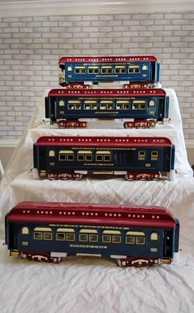 10-1144 Mth Ives 240 Passenger 4 Car Set Std Gauge Tinplate Excellent Condition