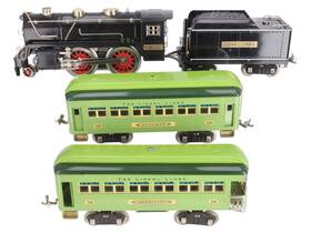 11-5001-1 Mth Std. Gauge Black/brass #384 Steam Passenger Set With Proto-sound 2.0