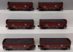 20-92095 Mth Union Pacific 2-bay Offset Hopper Car With Coal Load Set 6