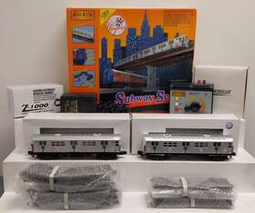 30-4122-1 Mth Yankees Railking Subway O Gauge Passenger Train Set With Ps2 Ex/box
