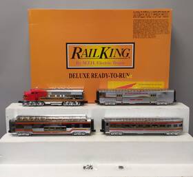 30-4144-1 Mth Santa Fe Railking F-3 O Gauge Diesel Train Set With Ps 2.0 Ex/box