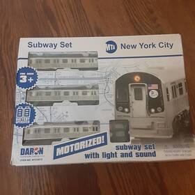 Ny23075 New York Mta Nyc 3 Piece Motorized Subway Train Set With Track Lights And Sounds