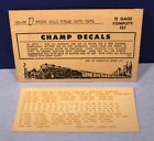 Od-16 Champion Factory New Dulux Gold Steam Loco Data Set Scale