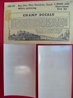 Od-42 Champ Decals Box Car Flat Gondola Stock White Lettering Scale