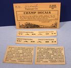 P-34 Champion Factory New Wabash Passenger Car Set Scale Champ Decals