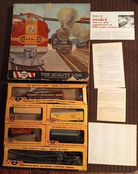 6202-1495 Penn Line Ho Set Pennsylvania Freight W F Diesel Locomotive Cars Paperwork And Box