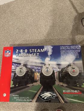 Railking 31-4129-1 Philadelphia Eagles O Gauge Steam Train Set With Sound And Lights