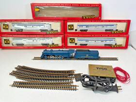 T212b Tyco Vintage Ho Baltimore Ohio Inch Pacific Steam Locomotive 4 Car Train Set