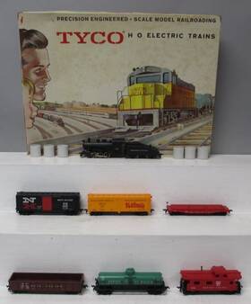 T6507 Tyco 2498 Ho Scale Vintage Freight Car Starter Set Ex/box