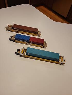 932-13931 Walthers Lot Of 3 Ho Scale Ttx Spine Cars With Containers - Trailer Train Dttx 750709