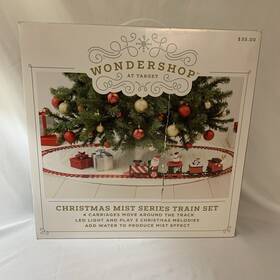 Wondershop 820290364305 Christmas Mist Train Set Led Lights And Sound Dark Skin Santa Holiday