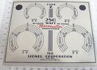 Z-9x Lionel Watt Transfomer Nameplate Sticker