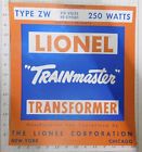 Zw-300 Lionel Cardboard Box Label Sticker