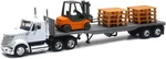New-ray 16643 1: Long Haul Trucker International Lonestar Flatbed With For. Fixed Price $35.88.