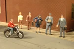 Bachmann Scale City People With Vehicles Figures - 7 Pieces 33151 Nib New. Fixed Price $13.76.