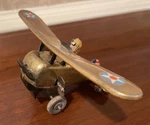 1940S Marx & Co. Tin Litho Wind-up Rollover Airplane Complete/working. Fixed Price $75.00.