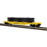 Atlas Scale 52'6" Flat Car With Pipe Load Morrison Knudsen #501 3 Rail. Fixed Price $72.23.