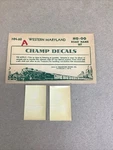Champ Decals Ho Scale HN-60A: Western Maryland Wm Road Name Set White. Fixed Price $9.99.