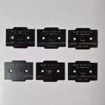 Lionel Collectors Nameplate With White Lettering Lot Of 6. Fixed Price $12.99.