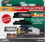 Kato 1066273 Scale Santa Fe Bluebonnet F7 Loco + 4 Freight Cars Dc 106-6273. Fixed Price $167.95.