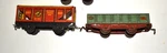 2 Prewar 1930S Marx 4 Wheel Freight Cars Af Style Tab & Slot Couplers Tin Litho. Fixed Price $15.00.