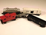 Vintage 1951 Postwar Lionel Rolling Stock Cars 2452X, 3472, 2465, 2472. Fixed Price $26.99.
