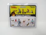 Woodland Scenics 2768 People Pets Walking Dogs Postman Fire Hydrant Figure Set. Fixed Price $22.49.