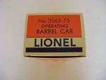 Lionel 3562-75 At&sf Operating Orange Barrel Car Licensed Box. Fixed Price $11.95.