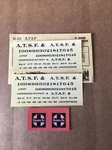 Champ Decals Gauge N-151: Atsf Road Name Set Black Lettering. Fixed Price $12.00.