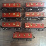 Lionel Lines 0-027 Gauge Red Metal Tin Caboose Lot Of Used 1682 & 2682. Fixed Price $199.00.