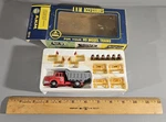 Ahm Ho #5614 Construction Set, Dump Truck, Barriers, Traffic Cones, Nib. Fixed Price $15.00.