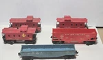 Lionel Gauge 9061 Santa Fe Caboose 6162 Gondola 6476 Hopper 6057. Fixed Price $48.00.