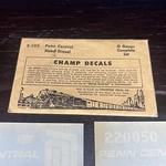 Scale Champ Decals E-205 Penn Central Hood Diesel. Fixed Price $9.99.
