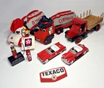 Texaco Collectibles Lot: Tessie And Tex, Fuel Pumps*, Truck & Pedal Cars, Patch. Fixed Price $18.00.
