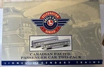 Lionel Gauge Canadian Pacific Illuminated Aluminum Passenger Cars Set 2-PACK. Fixed Price $165.00.