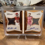 Patrick Mahomes Lionel Messi Dual Patch Auto Leaf History Book 2025 /6 #DB-13. Fixed Price $2000.00.